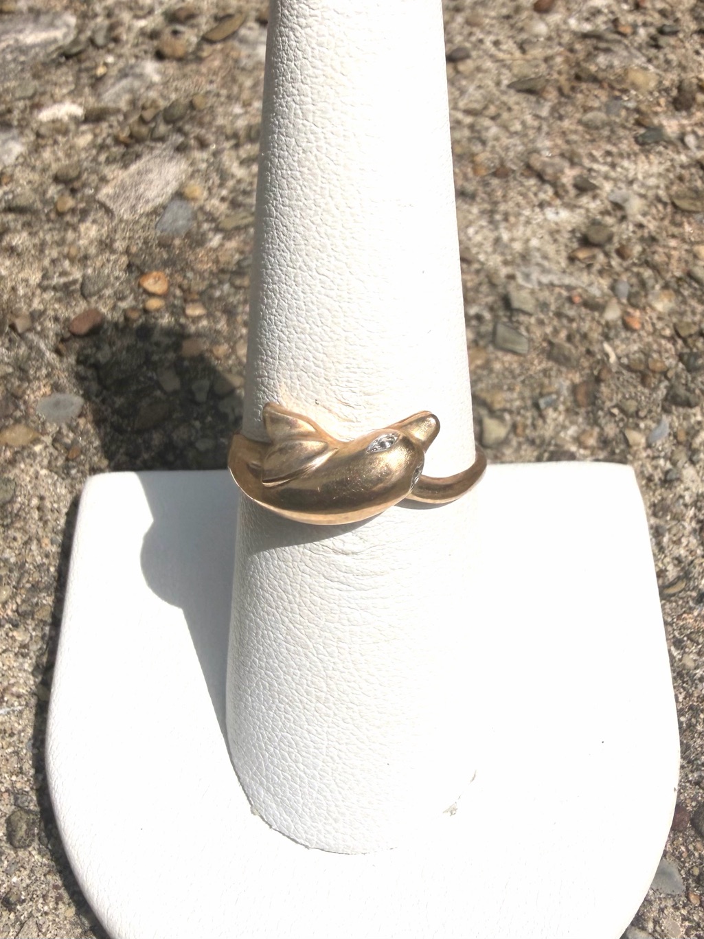 10k Yellow Gold Dolphin Band Ring